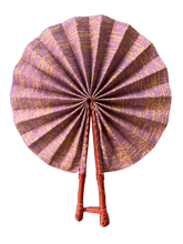Load image into Gallery viewer, African Leather + Cloth Fans