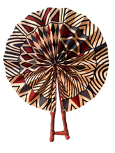 Load image into Gallery viewer, African Leather + Cloth Fans