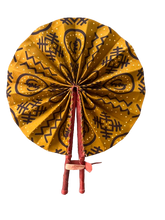 Load image into Gallery viewer, African Leather + Cloth Fans
