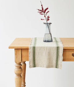 Linen Table Runner - Vintage Style
