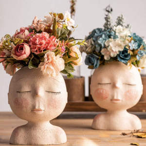 Nordic Human Head Vase Flower Pot