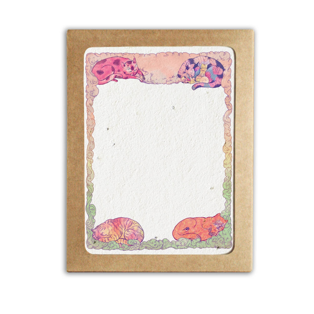 Cozy Cats Flat Notecard Set - Plantable Herb Paper