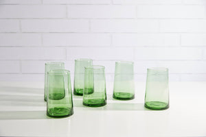 Green Moroccan Cone Glassware Large - Set of 6