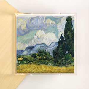 Wheat Field Van Gogh Museum Coffee Table Square Lucite Tray